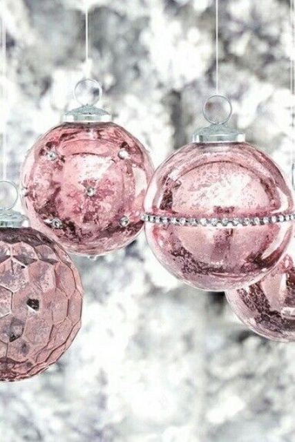 pink mercury glass ornaments