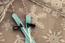 DIY mini skis and poles for decorating and playing