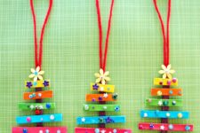 DIY colorful rhinestone Christmas trees