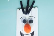 DIY popsicle stick Olaf ornament