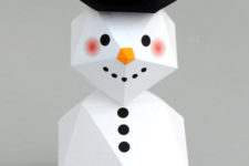 DIY geometric faceted snowman