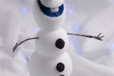 DIY Olaf from styrofoam balls