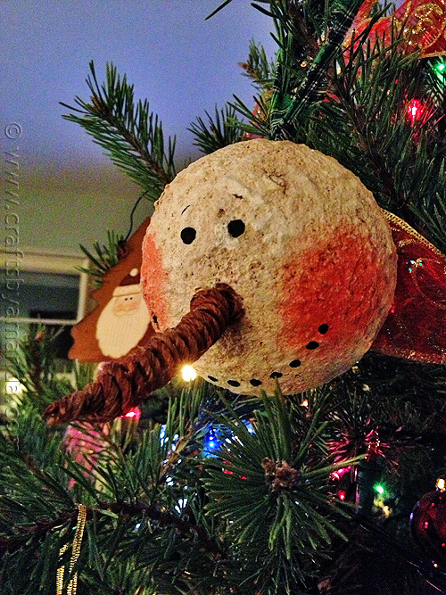 DIY vintage snowman head Christmas ornament