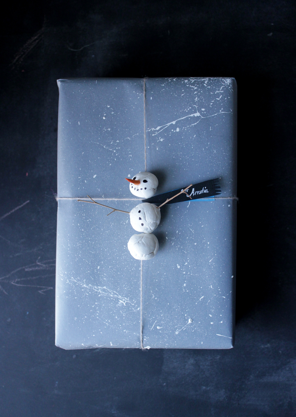 DIY adorable snowman gift topper