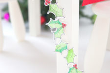 DIY Christmas holly garland of paper