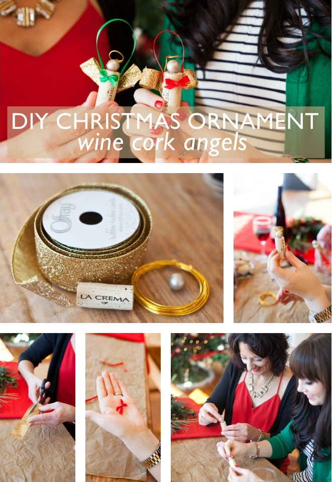 DIY angel wine cork Christmas ornaments (via www.lacrema.com)