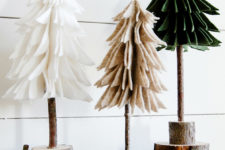 DIY rustic tabletop Christmas trees