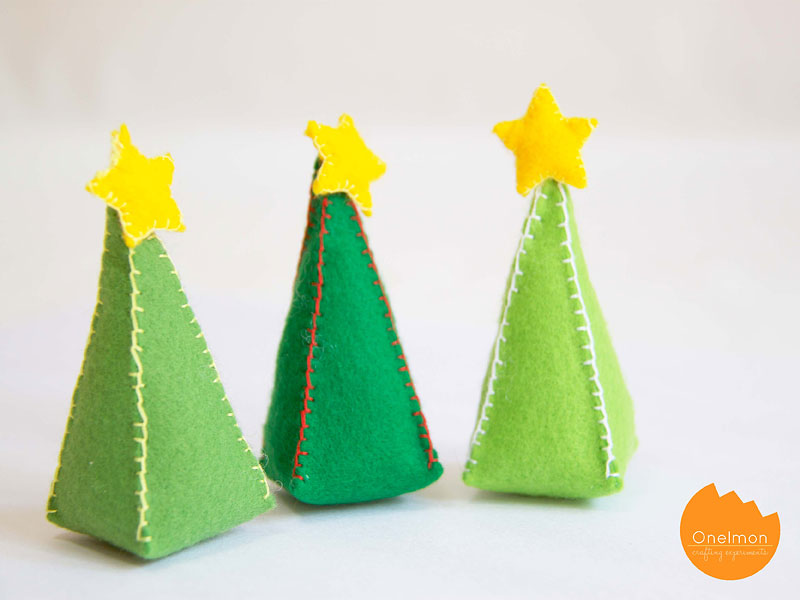 DIY mini stuffed Christmas trees