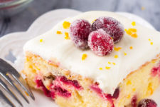 DIY cranberry orange cake with cream cheese frosting