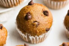 DIY chocolate chip gingerbread mini muffins