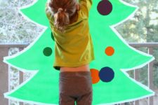 DIY sticky Christmas tree decorating activity
