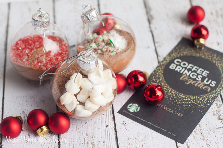 DIY hot chocolate ornament gifts for Christmas (via nap-timecreations.com)