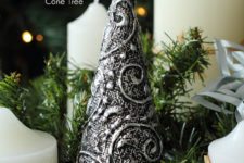 DIY foil relief Christmas tabltop trees