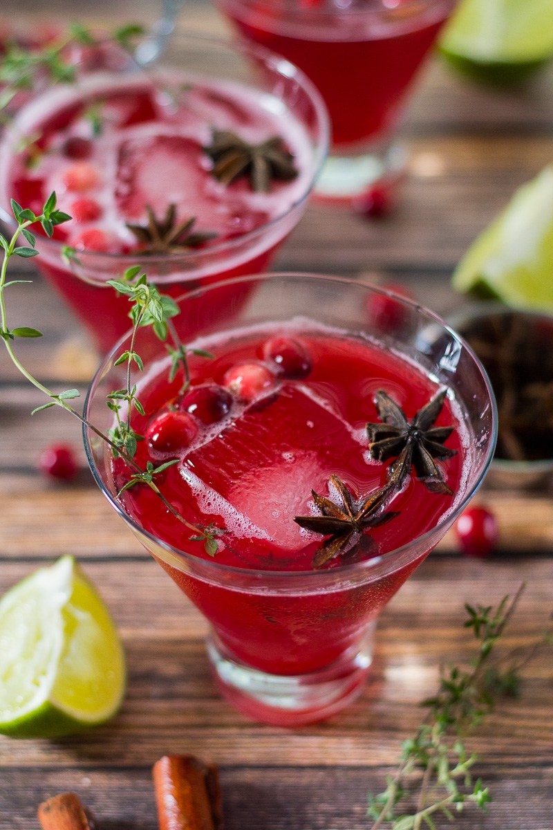 DIY spiced sparkling cranberry punch