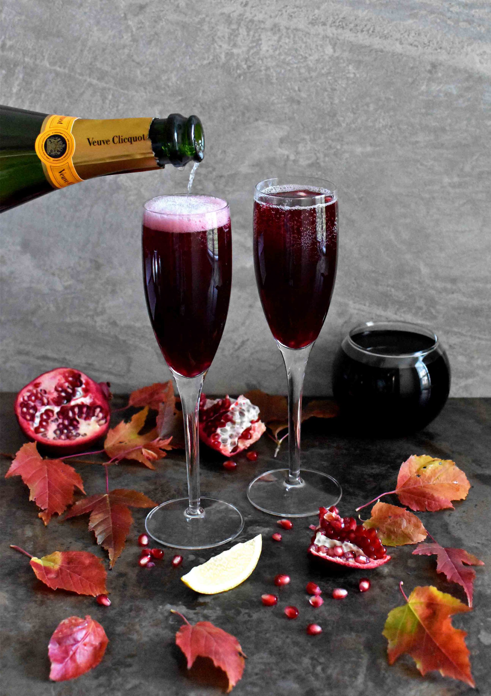 DIY pomegranate champagne cocktail