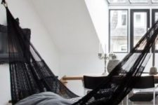 06 black crocheted hammock