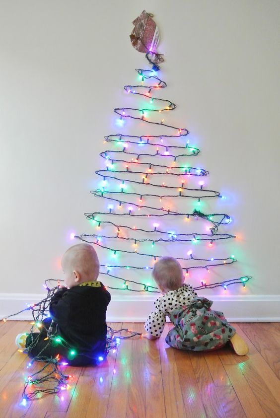 colorful Christmas light tree