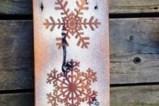 07 rustic frosted snowflake winter sign