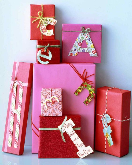 gift tags can be made of old Christmas cards