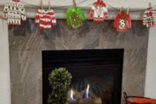 10 printable ugly sweater garland over the fireplace