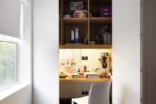 12 a built-in desk wardrobe conveniently utilises wasted space in the wardrobe