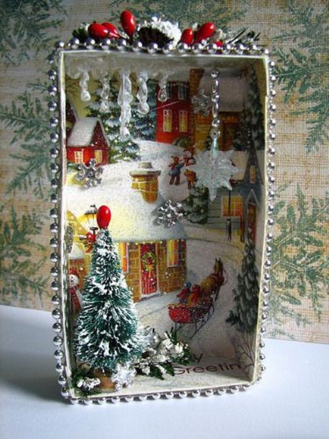 Christmas card shadow box