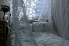 19 tulle canopy with silver lights