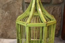 19 vintage lime green bird cage