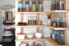 21 open kitchen corner shelving will look not bulky and accomodate everything you need