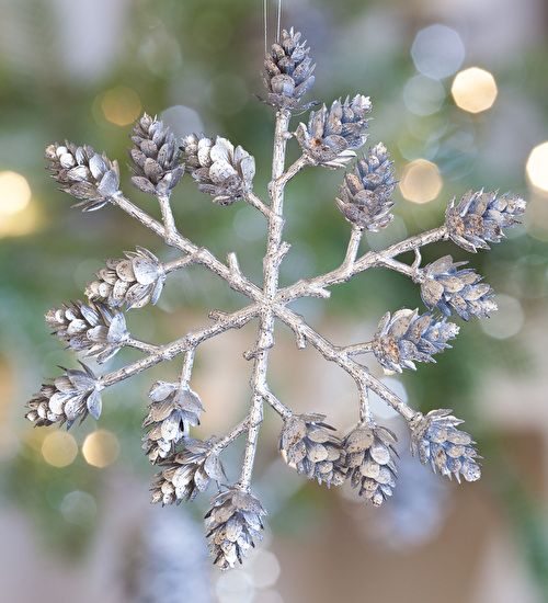 pinecone snowflake ornament