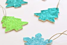 DIY polymer clay glitter ornaments