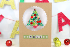 DIY gem Christmas tree card