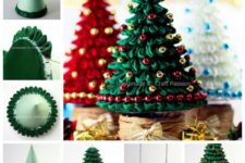 DIY Kanzashi ribbon Christmas trees