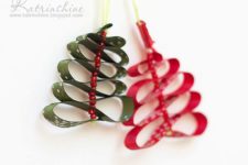 DIY bead and ribbon Christmas trees