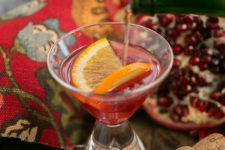 DIY pomegranate champagne cocktail