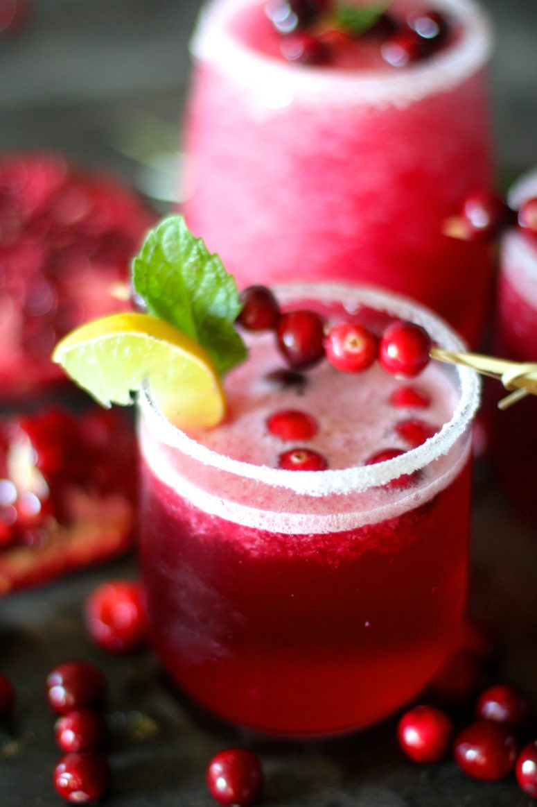 DIY cranberry pomegranate margarita (via theseasidebaker.com)