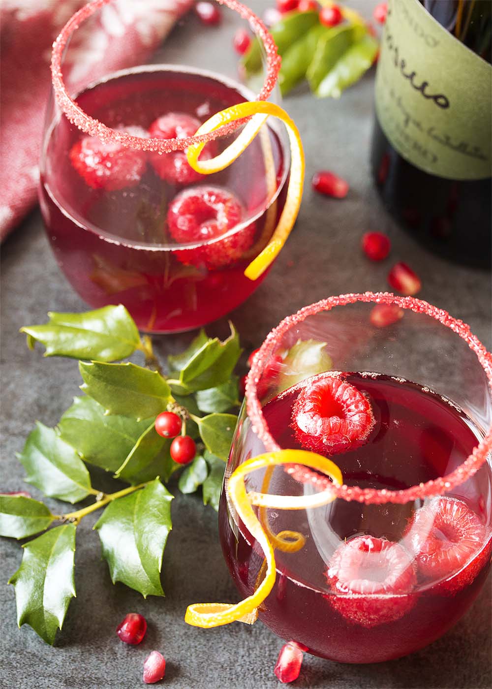 DIY pomegranate prosecco cocktail