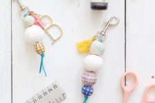 DIY scented wooden bead keychains