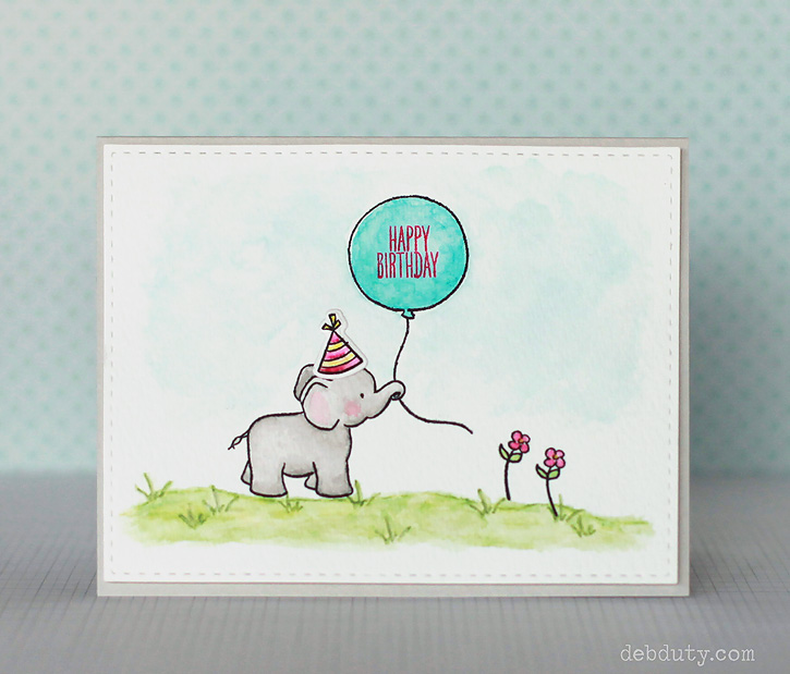 DIY elephant and balloon birthday card