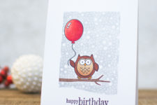 DIY winter-inspired owl birthday card