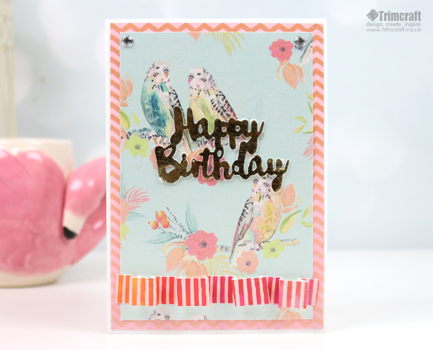 DIY colorful parrot card with calligraphy