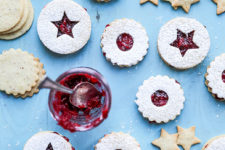 DIY hazelnut Linzer cookies with vanilla cranberry jam