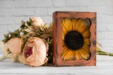 DIY floral fall shadow box