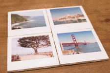 DIY Polaroid print coasters