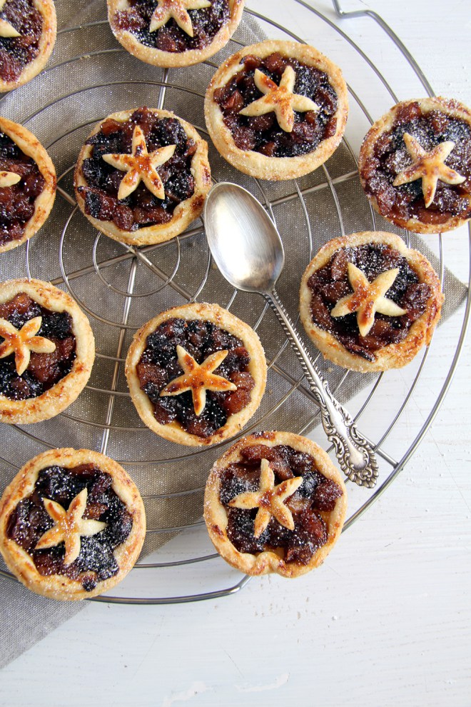 DIY open mince pies with little stars on top