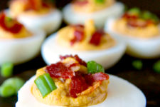 DIY paleo chipotle bacon deviled eggs