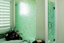 02 green rain glass in the shower creates that spa feeling