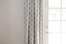 02 patterned grey curtains over the French doors