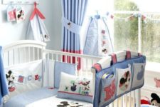 04 light blue Mickey Mouse nursery looks relaxing and cute