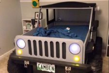 05 cool Jeep bed with the kid’s name over it